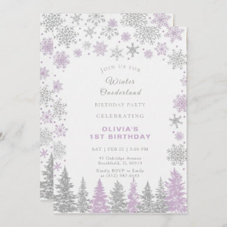 Convite Winter ONEderland 1st Birthday Invitation Editable