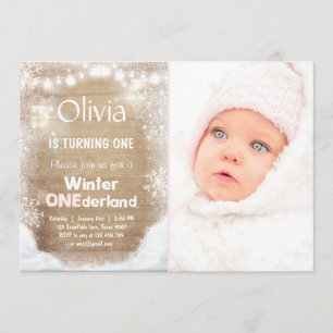 Convite Winter Onederland aniversario convidar Snow rosa R