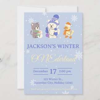 Convite Winter ONEderland Birthday Invitation