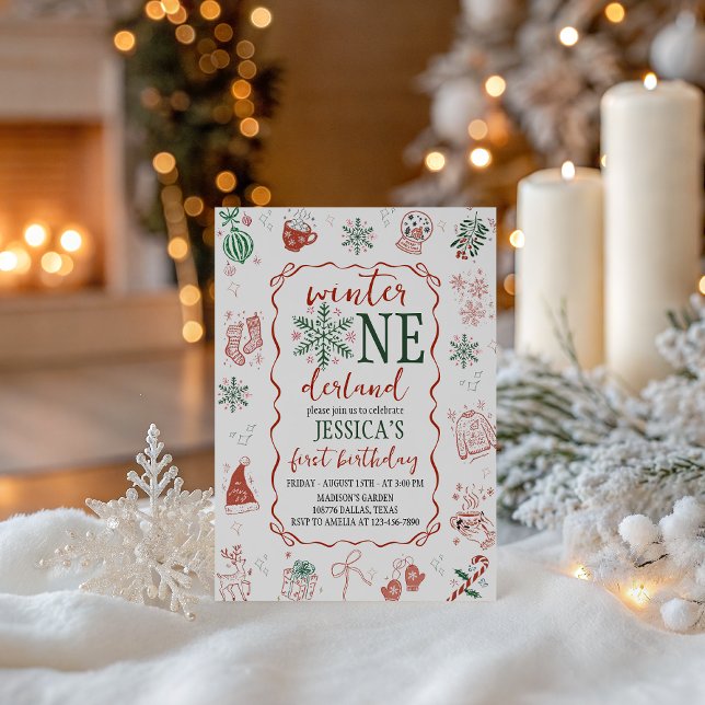 Convite Winter ONEderland Birthday Invite (Criador carregado)