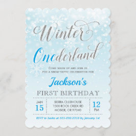 Convite Winter Onederland Blue Boy First Festa de aniversá