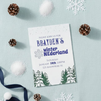 Convite "Winter ONEderland" Boy's 1st birthday invitation