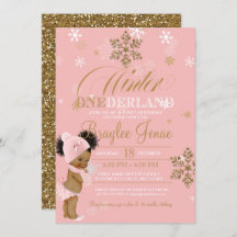 Winter Onederland First Birthday Afro-Puff Baby