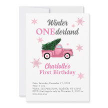 Winter ONEderland First Birthday Invtions