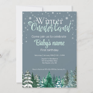 Convite Winter Onederland First Birthday Snowstar