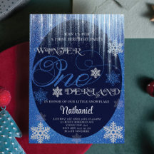 Winter ONEderland Glitter Blue primeiro aniversari