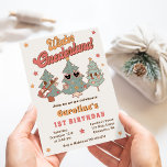 Convite Winter Onederland Hippie Christmas Tree Birthday<br><div class="desc">Winter Onederland Hippie Christmas Tree Convite Aniversário</div>