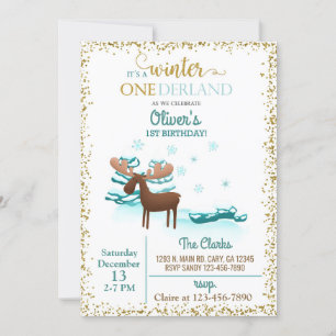 Convite Winter Onederland Mose boy 1rua no primeiro aniver