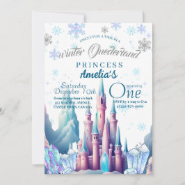 Convite Winter Onederland Princesa primeiro aniversario Pa