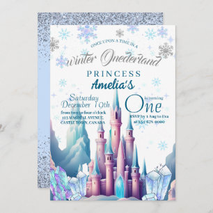 Convite Winter Onederland Princesa primeiro aniversario Pa