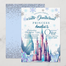 Convite Winter Onederland Princesa primeiro aniversario Pa