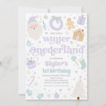 Convite Winter ONEderland Purple Christmas Festa de aniver<br><div class="desc">Winter ONEderland Purple Christmas Convite de aniversário</div>