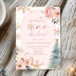 Convite Winter Onederland Snowflake Party (Festa de primei