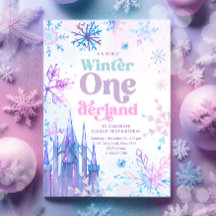 Winter Onederland Snowflakes Castle Girl Birday