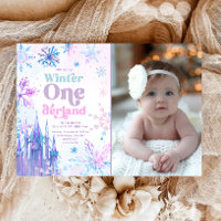 Winter Onederland Snowflakes Castle Girl Birday