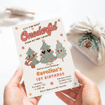 Convite Winter Onemagnifice Hippie Christmas Tree Birthday<br><div class="desc">Inverno Maravilhoso,  Hippie Natal,  Convite de Aniversário</div>