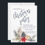 Convite Winter Pine cone floral Festa de Natal<br><div class="desc">Elegante trendy pine cone de inverno floral festas animadas de festas de festas de inverno design.</div>