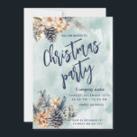 Convite Winter Pine cone floral Festa de Natal<br><div class="desc">Elegante trendy pine cone de inverno floral festas animadas de festas de festas de inverno design.</div>