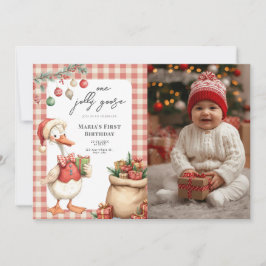 Convite Winter Red Christmas Silly Goose  1st birthday