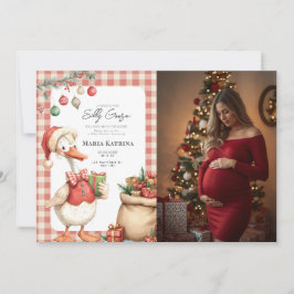 Convite Winter Red Christmas Silly Goose Baby Shower