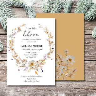 Convite Winter Rustic Boho Love Está Em Blooming Chá de pa