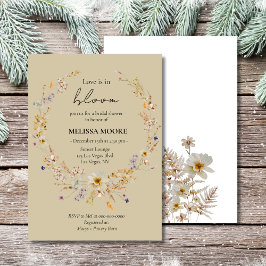 Convite Winter Rustic Boho Love Está Em Blooming Chá de pa