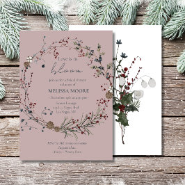 Convite Winter Rustic Boho Love Está Em Blooming Chá de pa