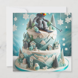 CONVITE WINTER SKIING THEMED BIRTHDAY CAKE