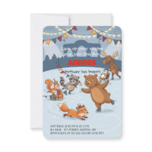 Winter Slapstick Ice Skating Birthday Invitation