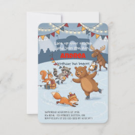 Convite Winter Slapstick Ice Skating Birthday Invitation