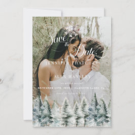 Convite Winter Snow Christmas Wedding Save the Date Invita