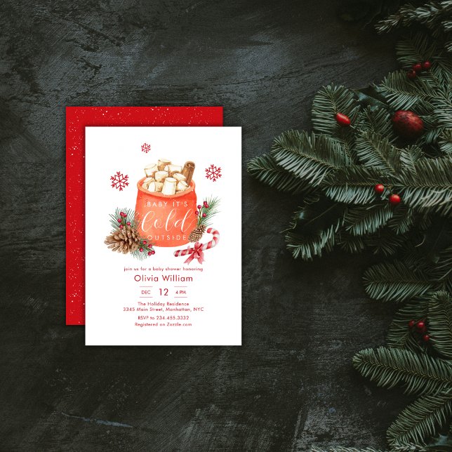 Convite Winter Snowflake Festive Coffee Smore Baby Shower  (Winter Snowflake Festive Coffee Smore Baby Shower Invitation)