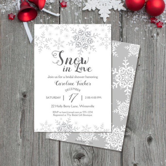 Convite Winter Snowflakes Snow in Love Bridal Shower (Criador carregado)