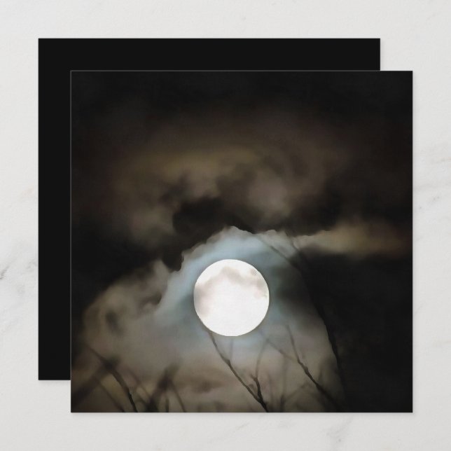 Convite Winter Solstice Moon Celestial Art (Frente/Verso)