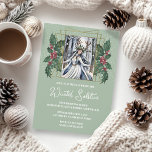 Convite Winter Solstício Nature Goddese Boho Holly<br><div class="desc">Este convite exclusivo do feiticeiro que apresenta uma deslumbrante deusa natural numa floresta nevada rodeada por Holly colorida é a forma perfeita de informar a todos sobre o seu evento especial Solstício de inverno. A cor de fundo é completamente editável, basta tocar no botão "editar este design" e tocar na...</div>