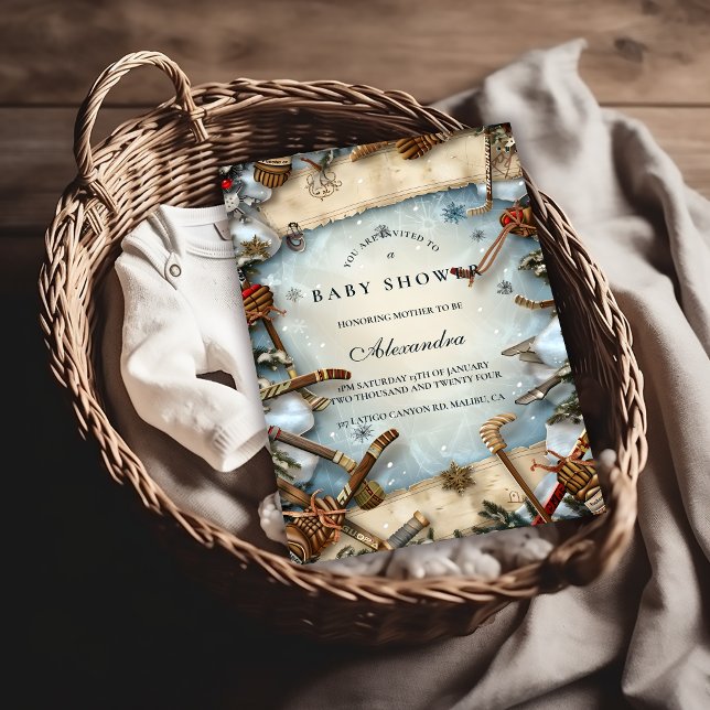 Convite Winter Sports Baby Shower (Criador carregado)