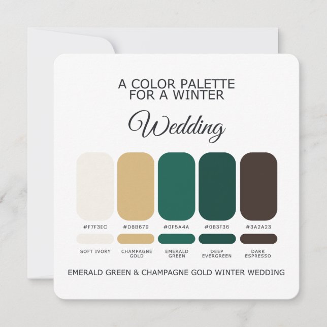 Convite Winter Wedding Color Palette 2026 Card (Frente)