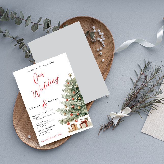 Convite Winter Wedding Holiday Invitation (Criador carregado)