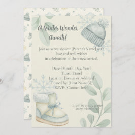 Convite Winter Wonder Baby Shower Invitation