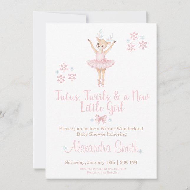 Convite Winter Wonderland Baby Shower Invitation (Frente)