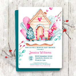 Convite Winter Wonderland Baby Shower Invitation