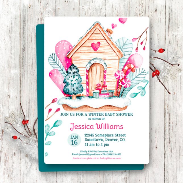 Convite Winter Wonderland Baby Shower Invitation (Criador carregado)