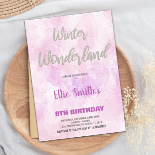 Convite Winter Wonderland Birthday Invoca Arte Rosa