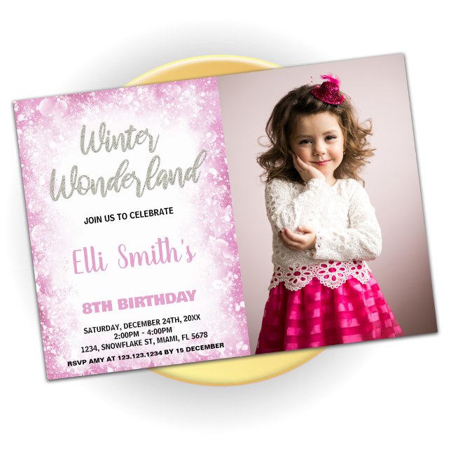 Convite Winter Wonderland Birthday Invtions Cloud Photo (Winter Wonderland Birthday Invitations Cloud Photo)