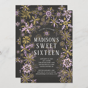 Convite Winter Wonderland Doce Dezesseis Festas de anivers