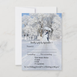 Convite Winter Wonderland Dream Weding RSVP Card