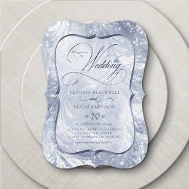Convite Winter Wonderland Elegant Snow Weds