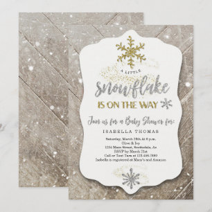Convite Winter Wonderland Gender Neutral Chá de fraldas