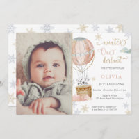Winter Wonderland Girl First Birthday Photo