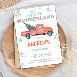 Convite Winter Wonderland Invitation, Winter Invance, S